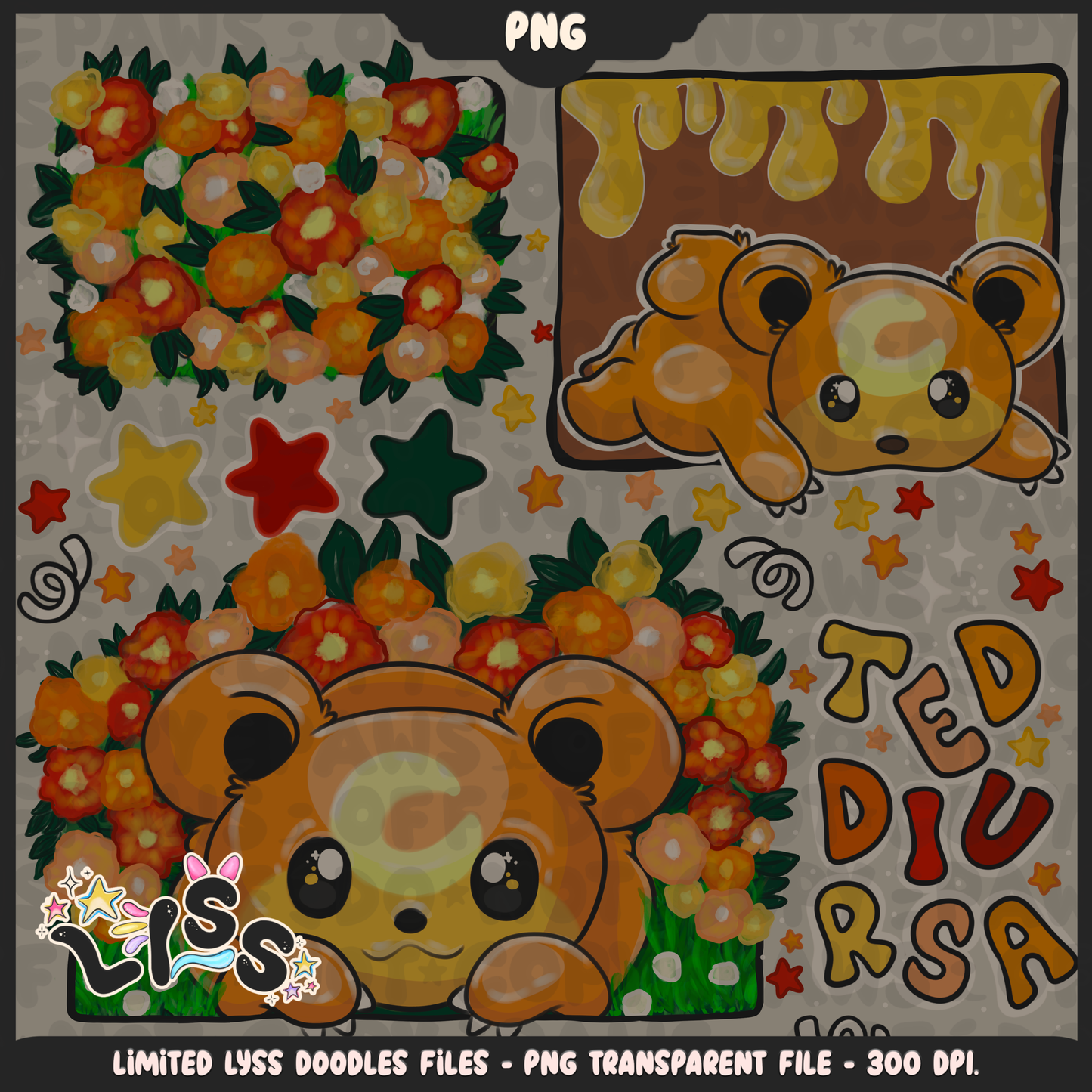 2023 - Lyss Doodles - PNG - Poke Collab - Teddi - 23LD024