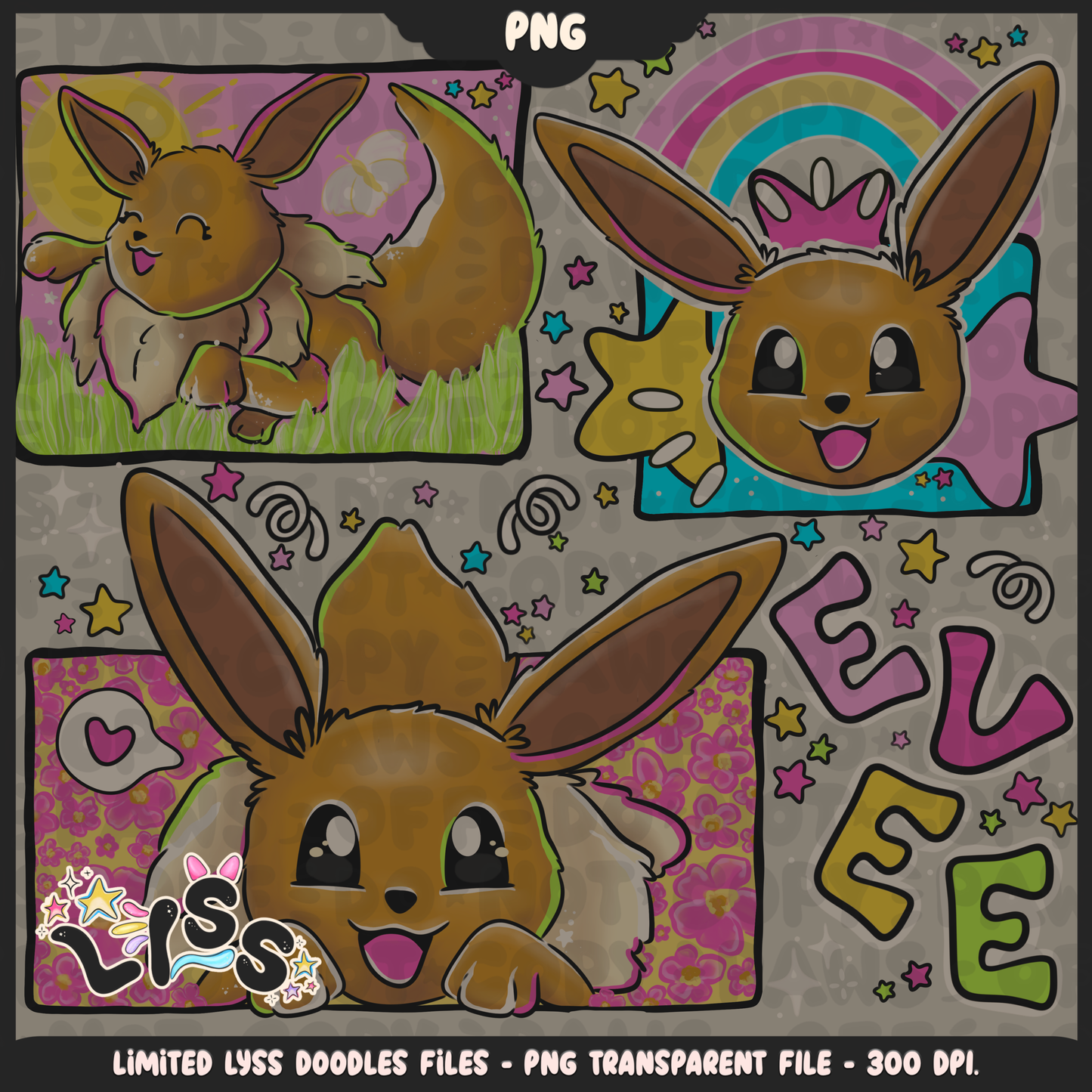 2023 - Lyss Doodles - PNG - Poke Collab - Eve - 23LD023