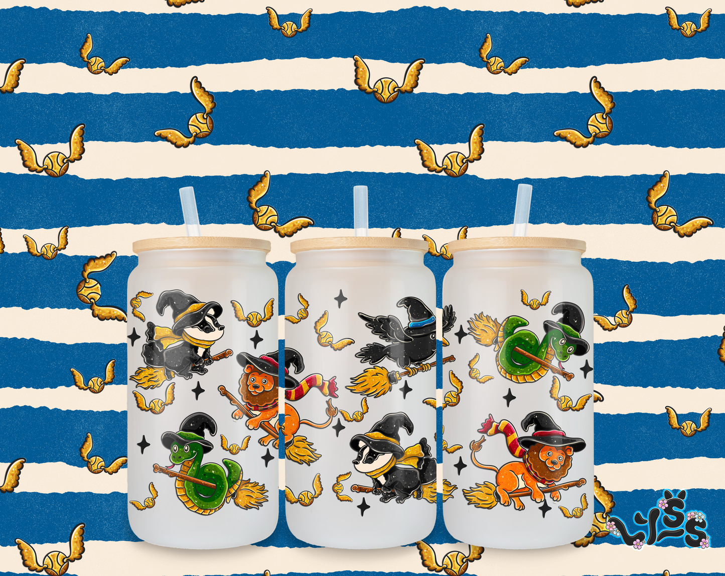 2025 - Lyss Doodles - Tumbler Wrap Files - HP Animals - 25LD039 - 16OZ Tumbler Wrap