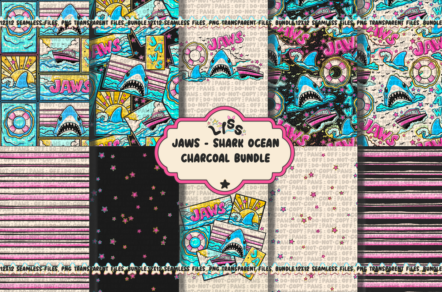 2024 - Lyss Doodles - BUNDLES - Shark Ocean - 24LD068