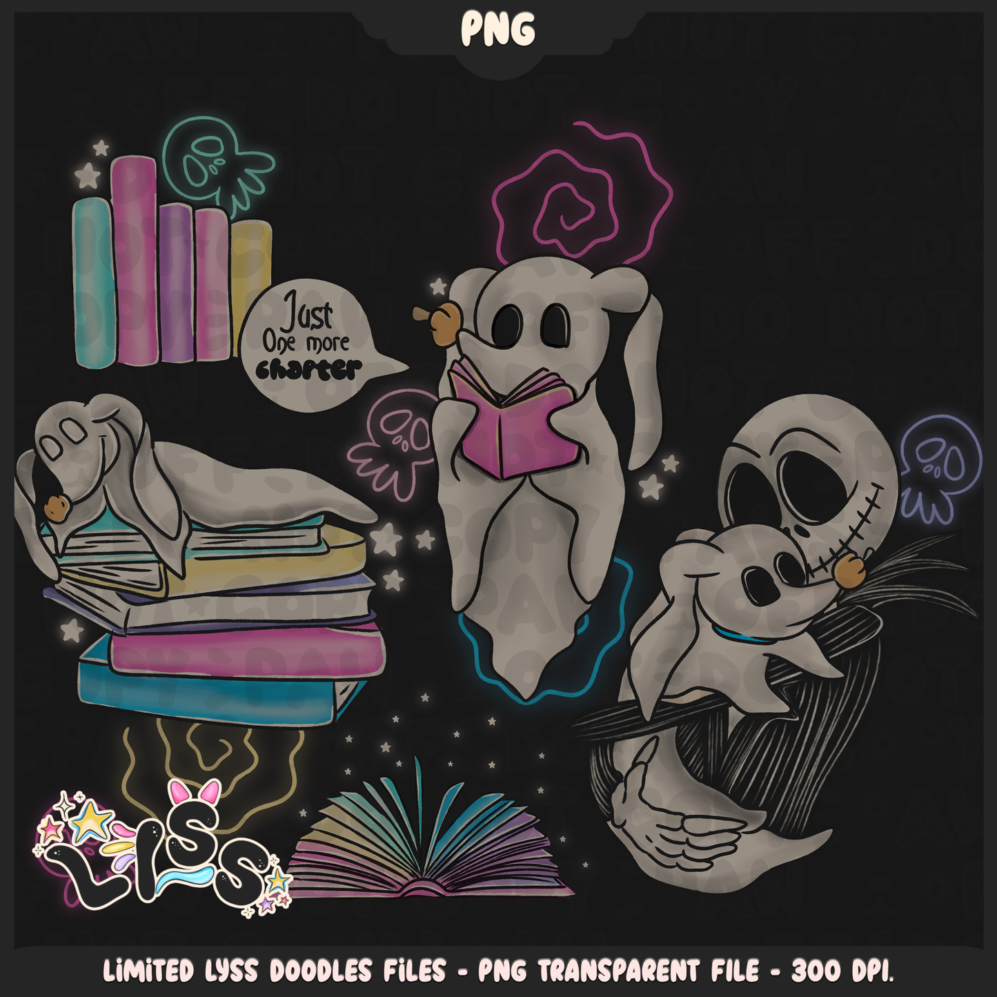 2024 - Lyss Doodles - PNG Files - Reading Nightmare - 24LD017