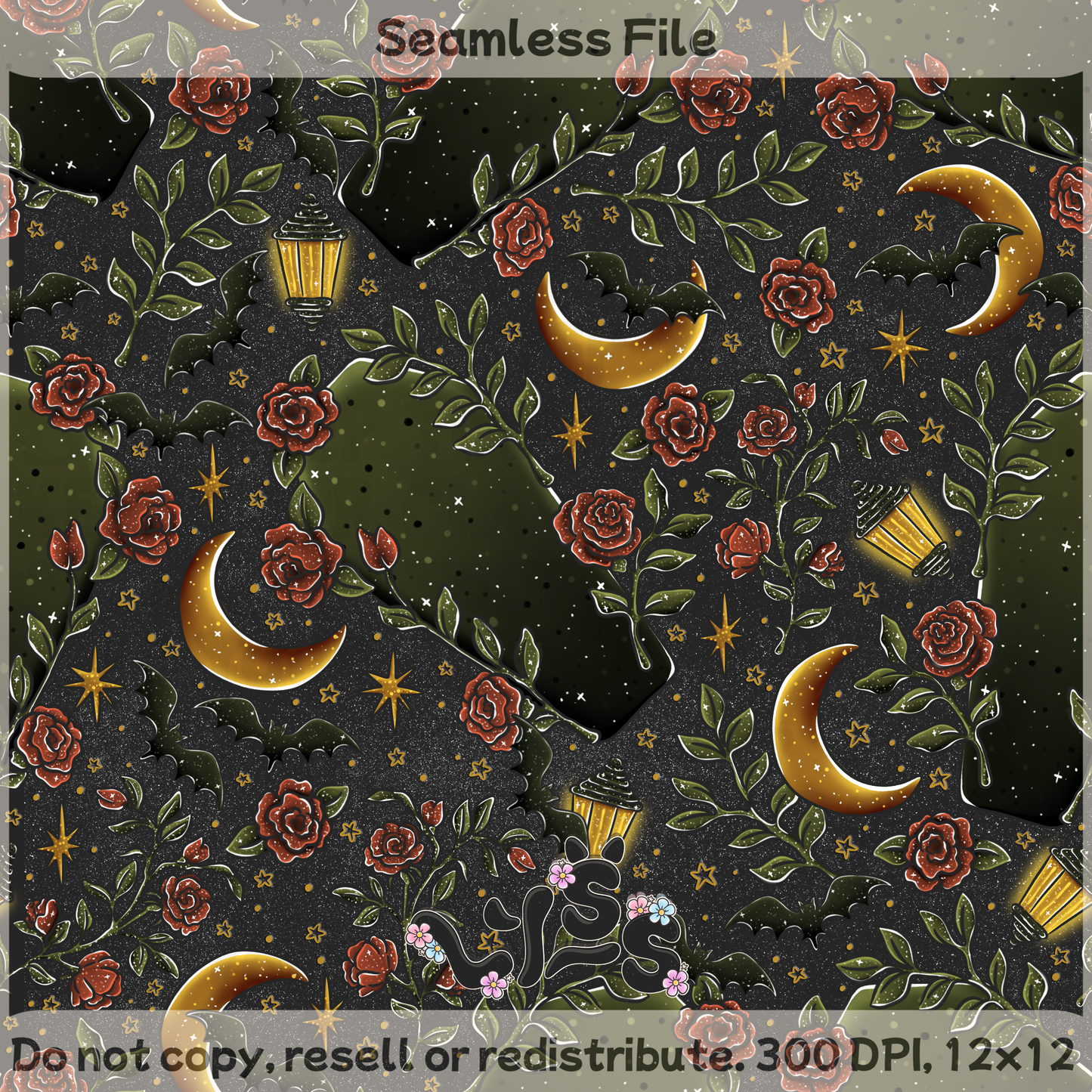 2025 - Lyss Doodles - Seamless Files - Hextober Day 1 - 25LD067