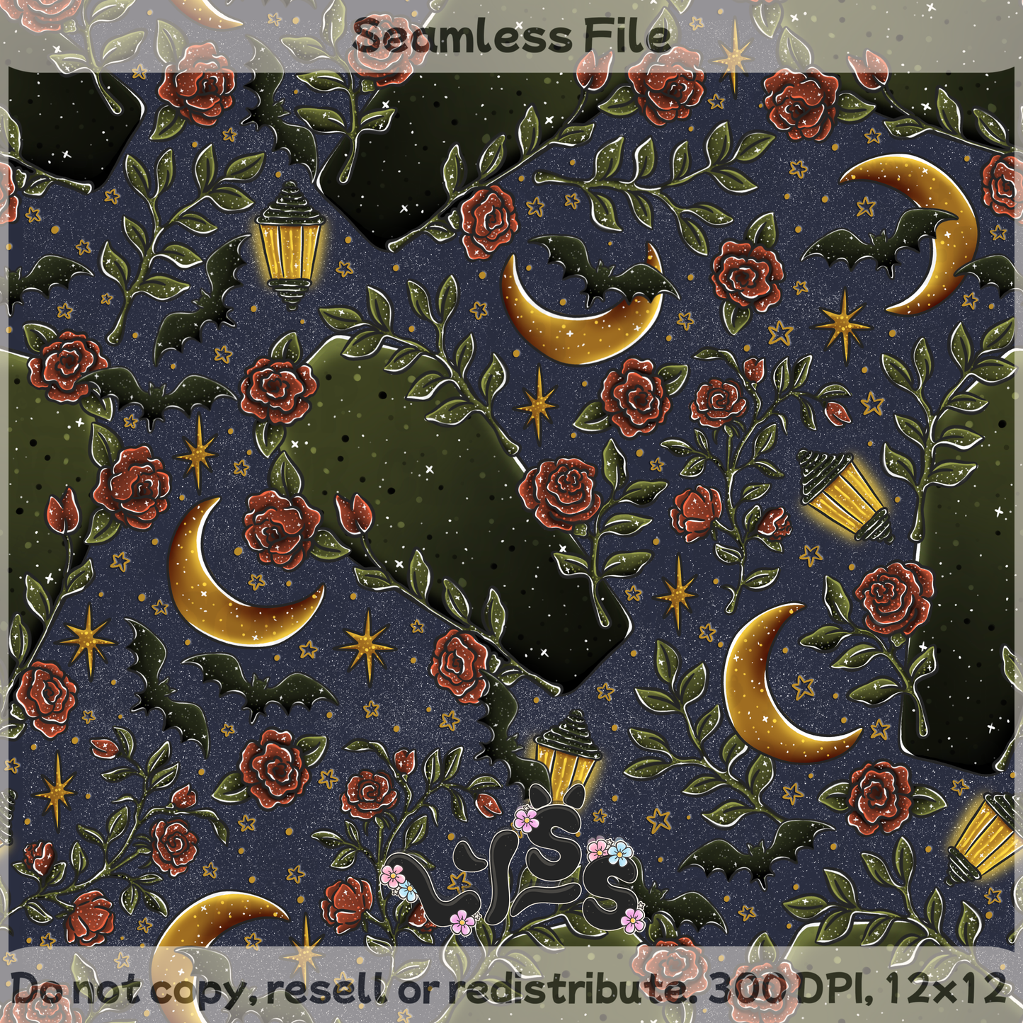 2025 - Lyss Doodles - Seamless Files - Hextober Day 1 - 25LD067