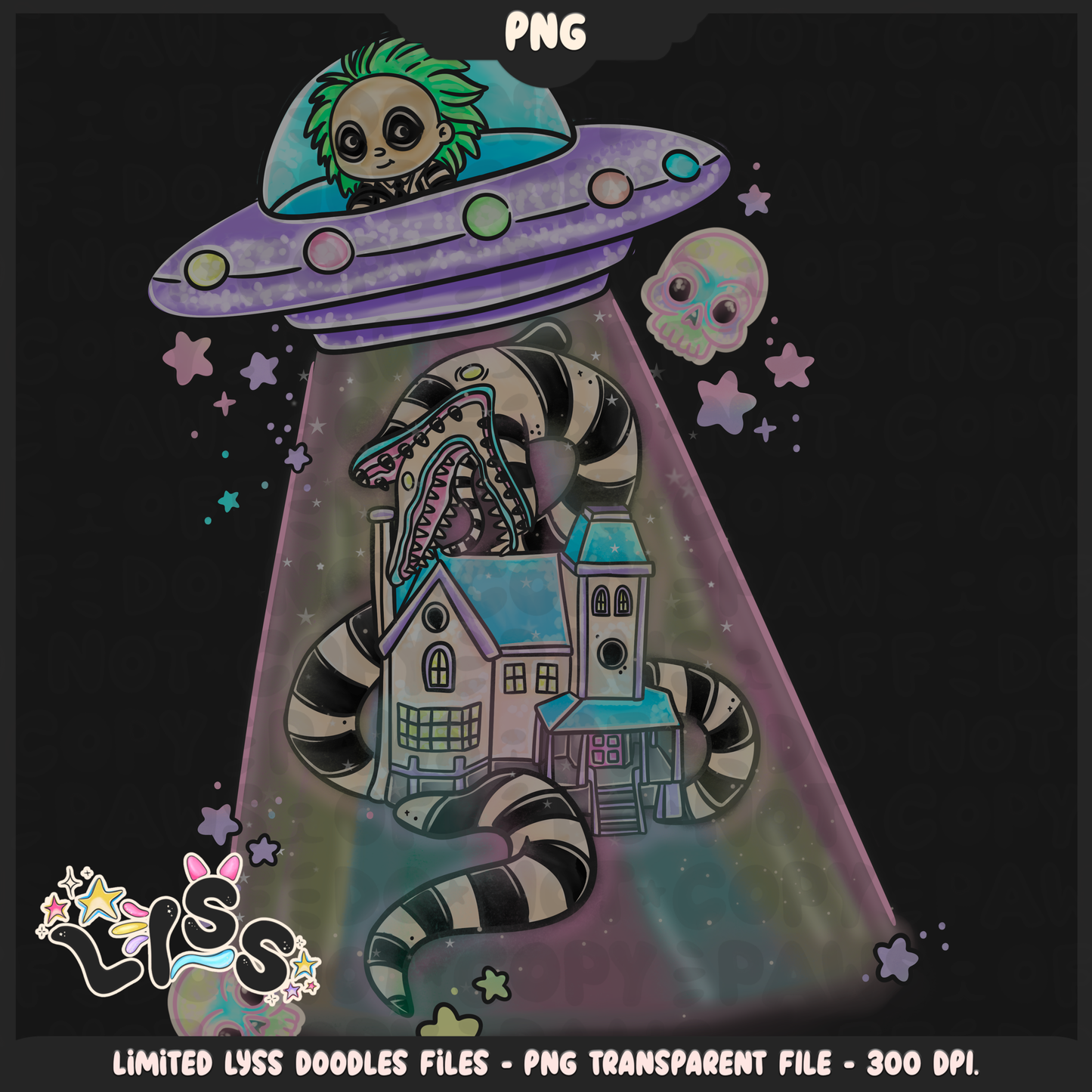 2024 - Lyss Doodles - PNG Files - Beetle x Love kyr Collab - UFO - 24LD054