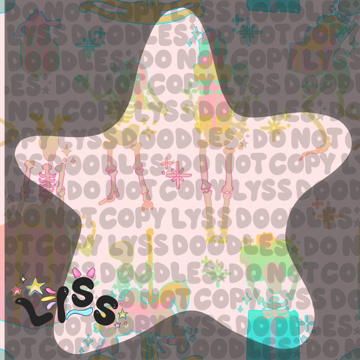 2023 - Lyss Doodles - Seamless - Mains - Skelly Collection - Christmas - 23LD003