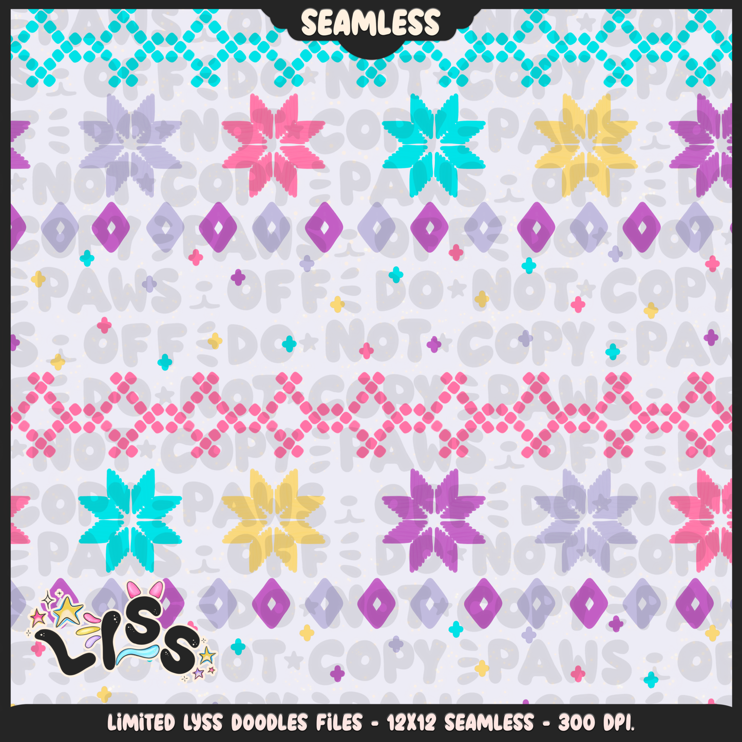 2023 - Lyss Doodles - Seamless - Coordinates - Winter Characters - 23LD008