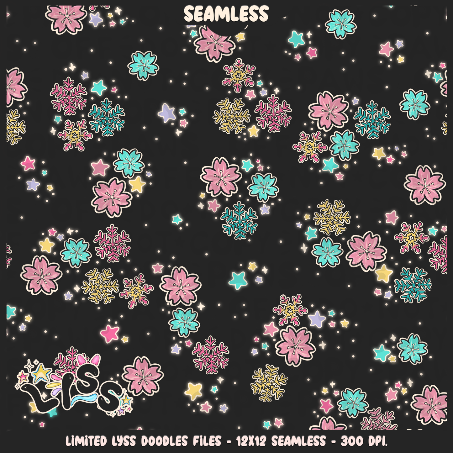 2023 - Lyss Doodles - Seamless - Coordinates - Winter Studio - 23LD009