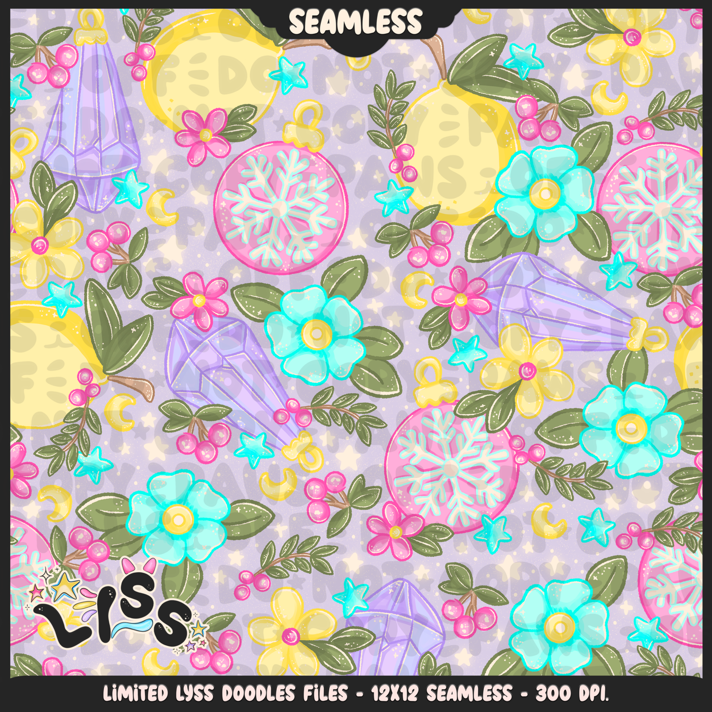 2024 - Lyss Doodles - Seamless - Mains - Winter Whimsical - 24LD078