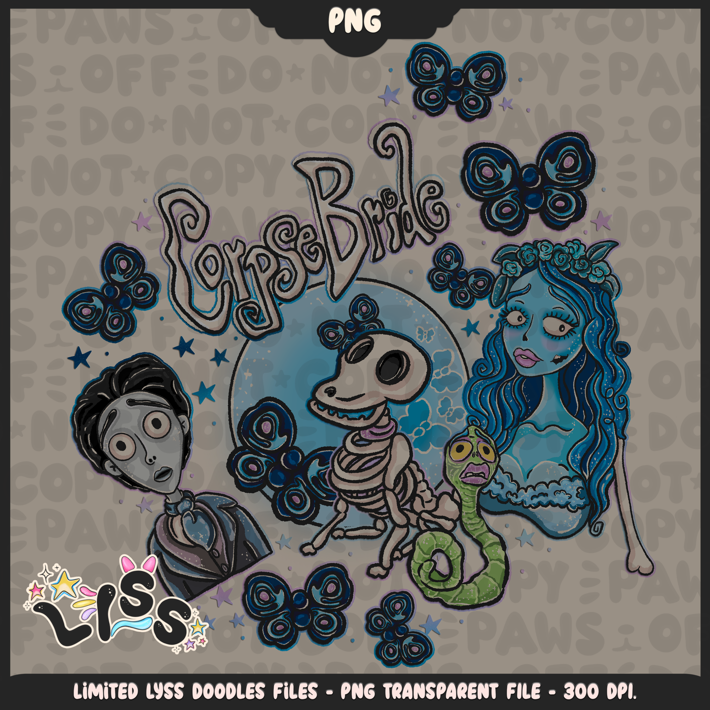 2024 - Lyss Doodles - Transparent - PNG - Skelly Bride Comic - 24LD075