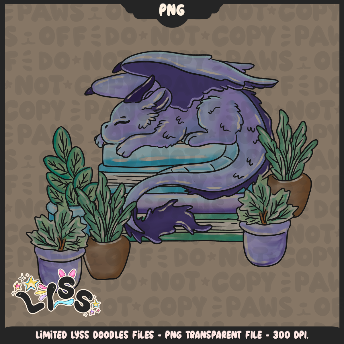 2024 - Lyss Doodles - PNG Files - Reading Dragons - 24LD018