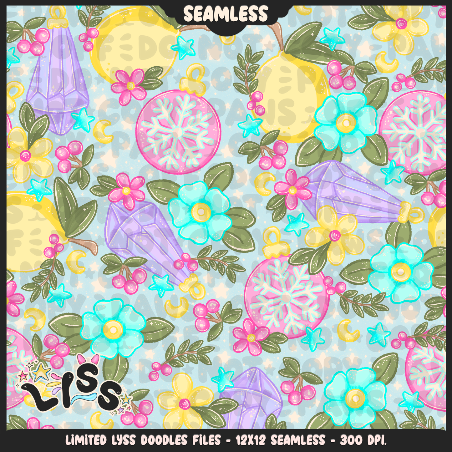 2024 - Lyss Doodles - Seamless - Mains - Winter Whimsical - 24LD078