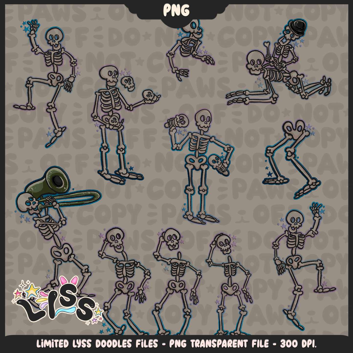 2024 - Lyss Doodles - Transparent - PNG - Skelly Bride Comic - 24LD075