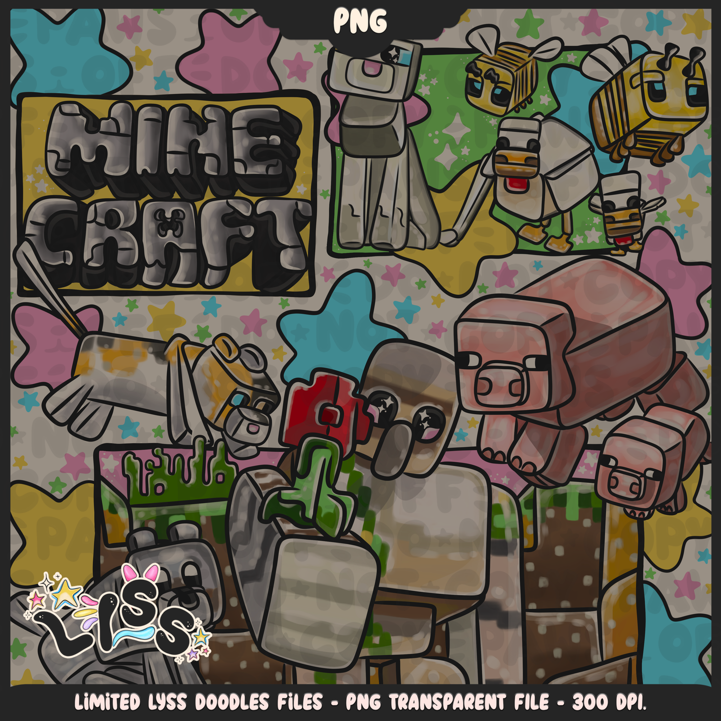 2023 - Lyss Doodles - PNG Files - Block Game - Cutesy Village - 23LD019