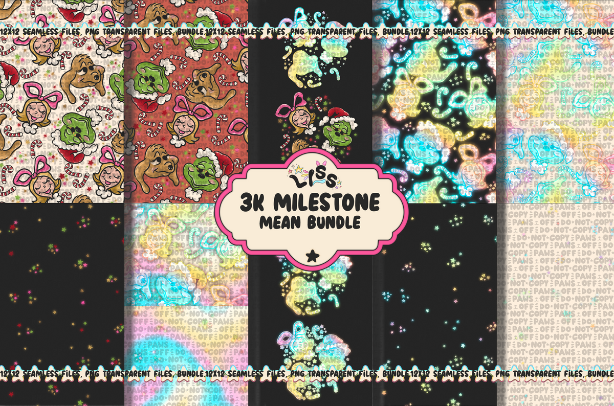 Lyss Doodles - Seamless - BUNDLE - 3k - Mean