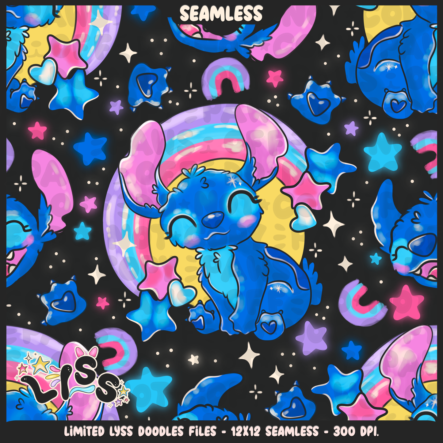 2023 - Lyss Doodles - Seamless - Mains - The Cutest Alien - 23LD015