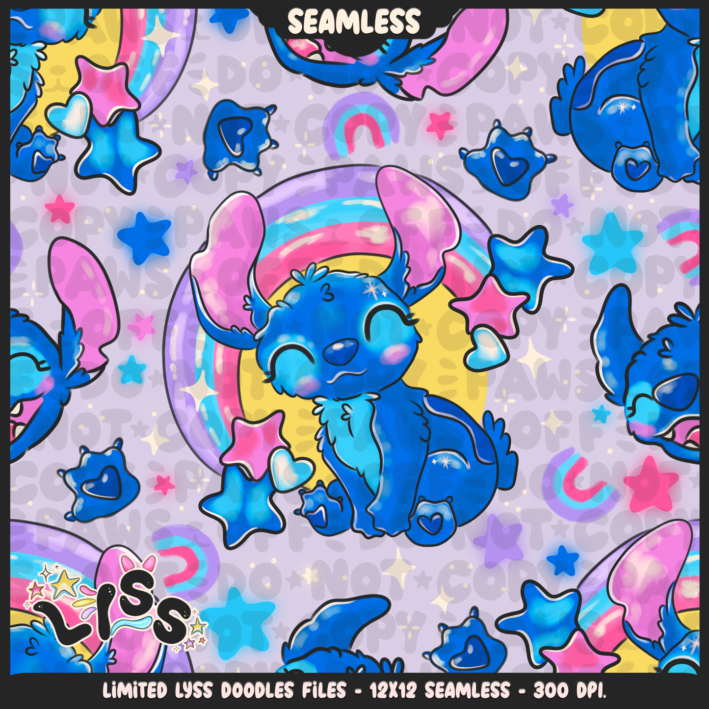 2023 - Lyss Doodles - Seamless - Mains - The Cutest Alien - 23LD015