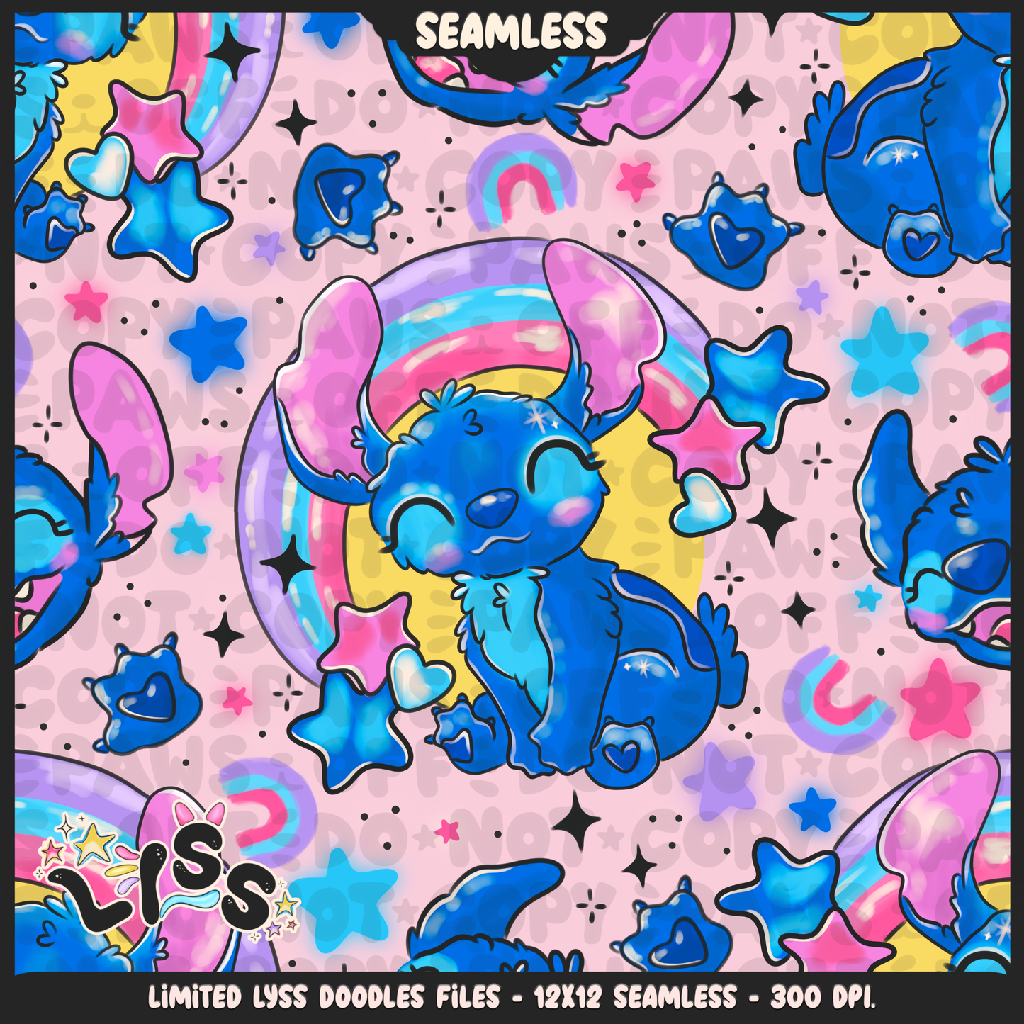 2023 - Lyss Doodles - Seamless - Mains - The Cutest Alien - 23LD015