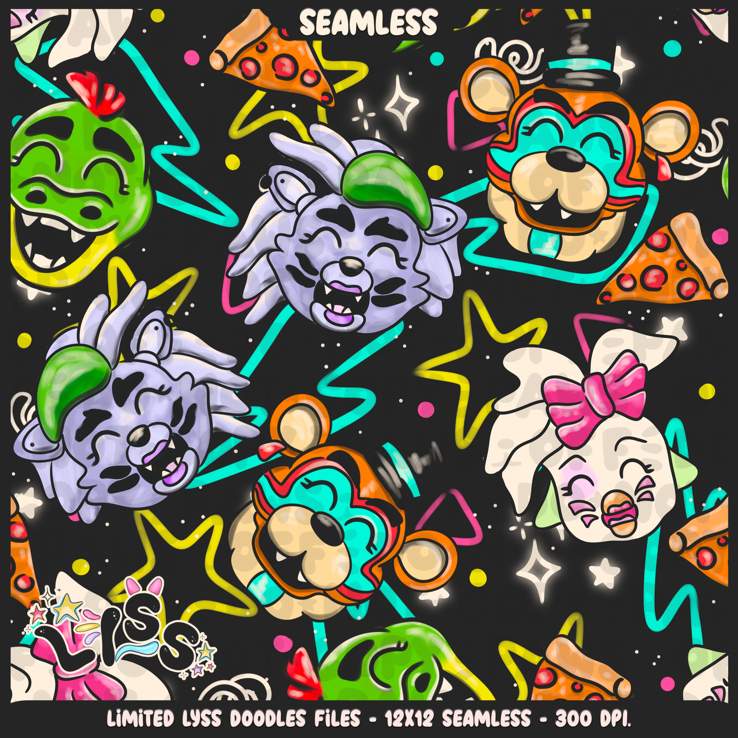 2023 - Lyss Doodles - Seamless - Mains - Animatronics - 23LD016