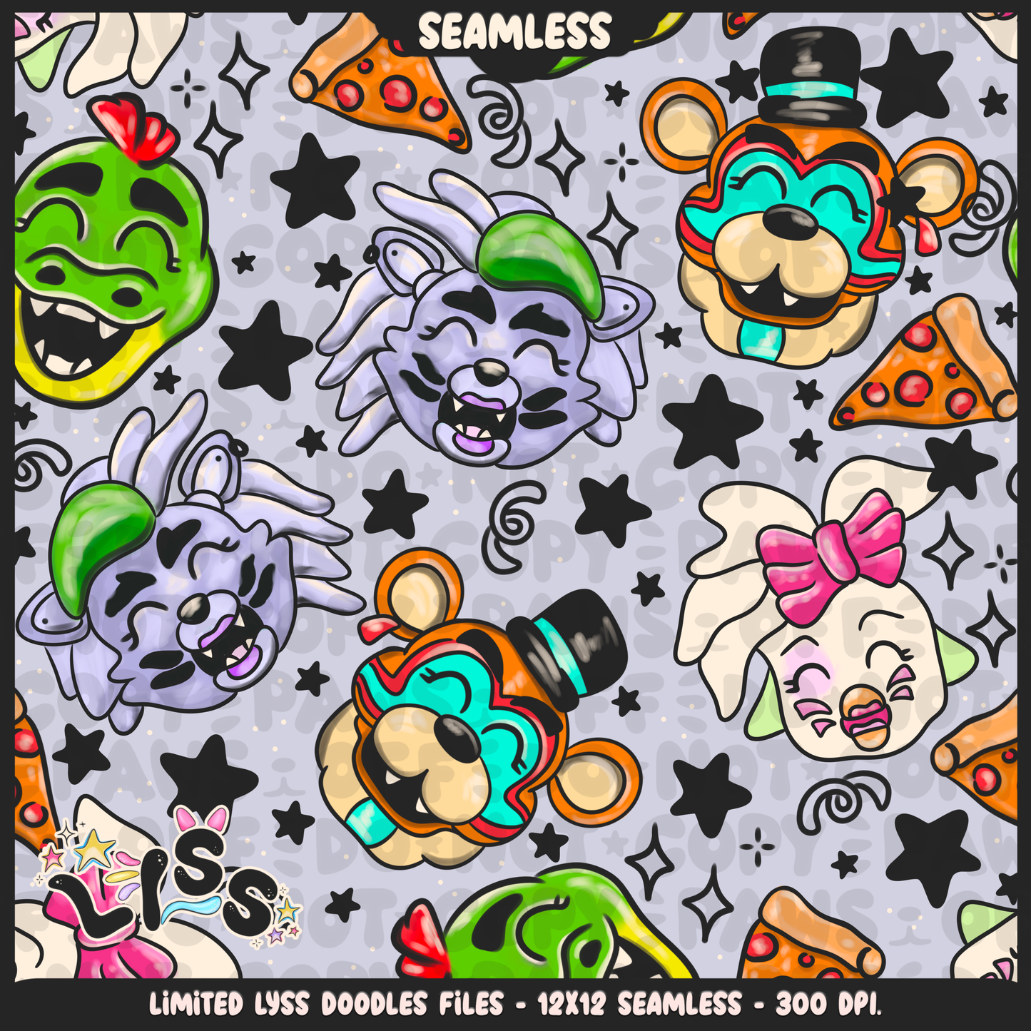 2023 - Lyss Doodles - Seamless - Mains - Animatronics - 23LD016