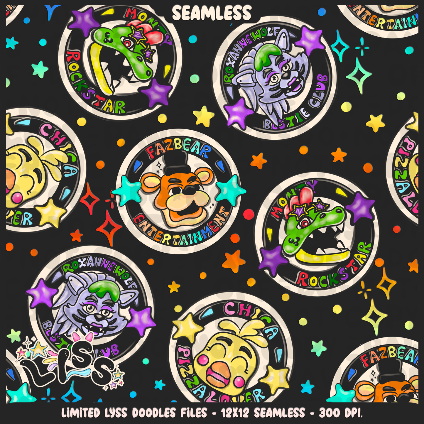 2023 - Lyss Doodles - Seamless - Mains - Animatronics - 23LD016