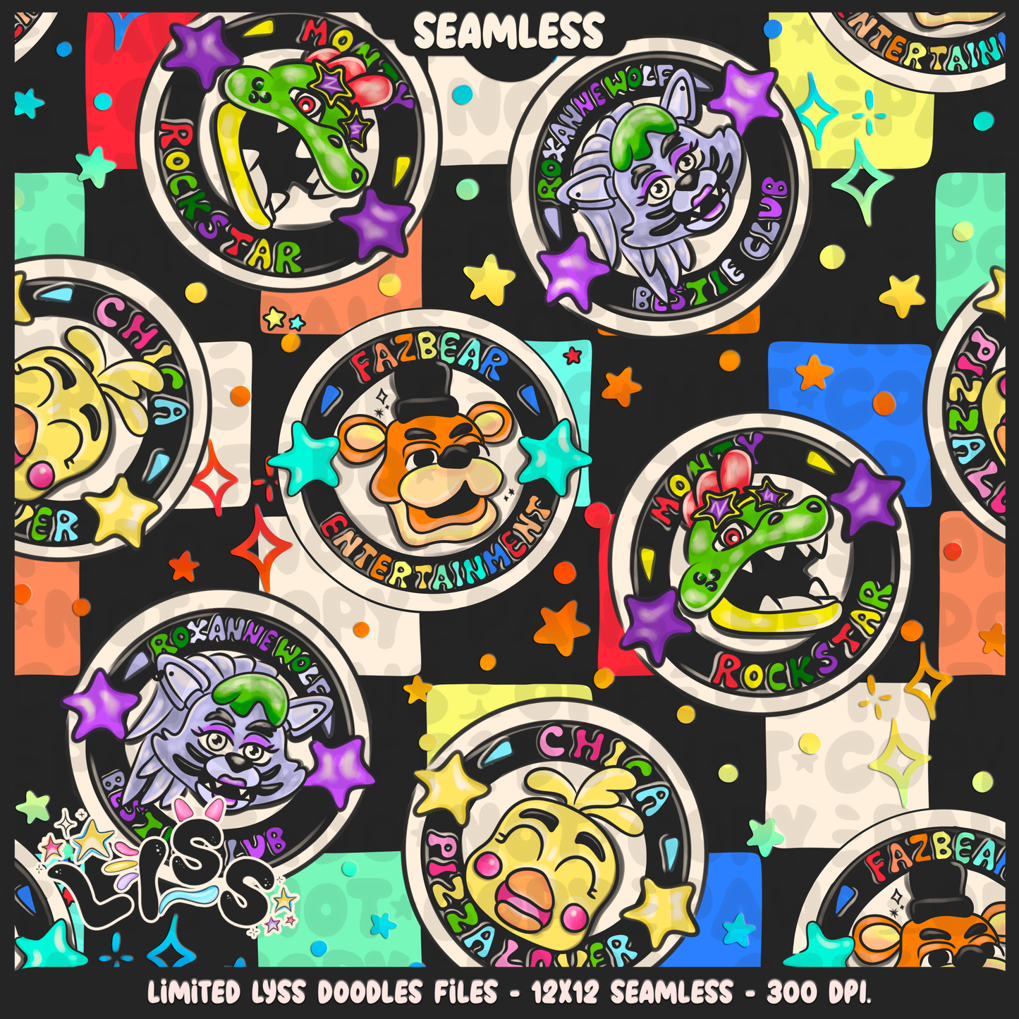 2023 - Lyss Doodles - Seamless - Mains - Animatronics - 23LD016