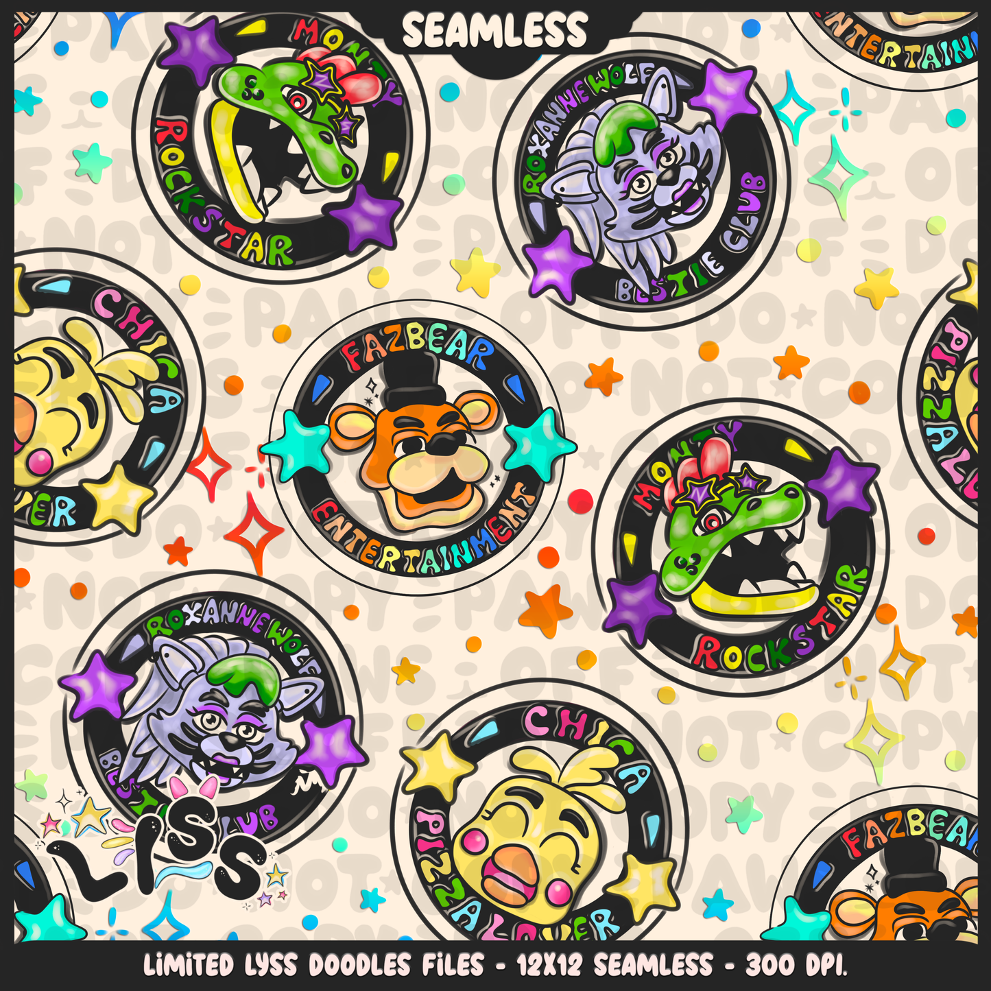 2023 - Lyss Doodles - Seamless - Mains - Animatronics - 23LD016