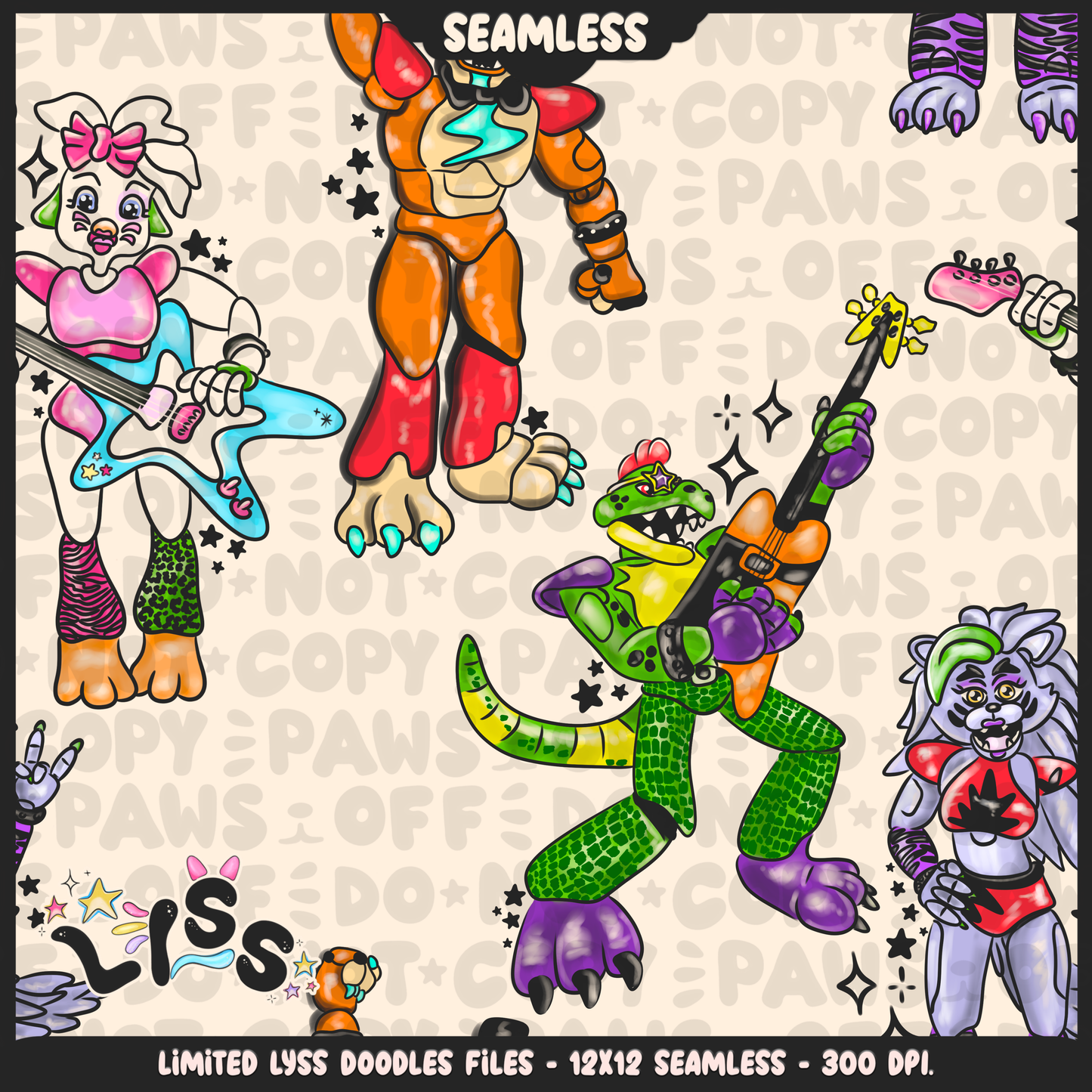 2023 - Lyss Doodles - Seamless - Mains - Animatronics - 23LD016