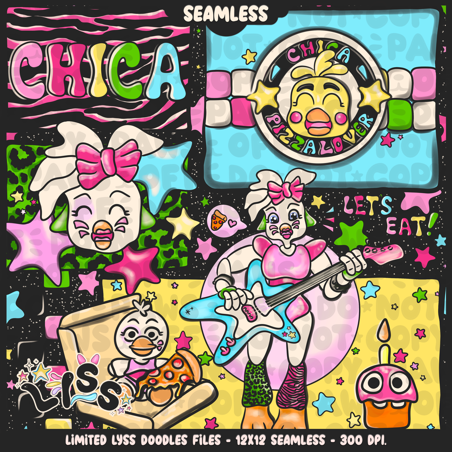 2023 - Lyss Doodles - Seamless - Mains - Animatronics - 23LD016