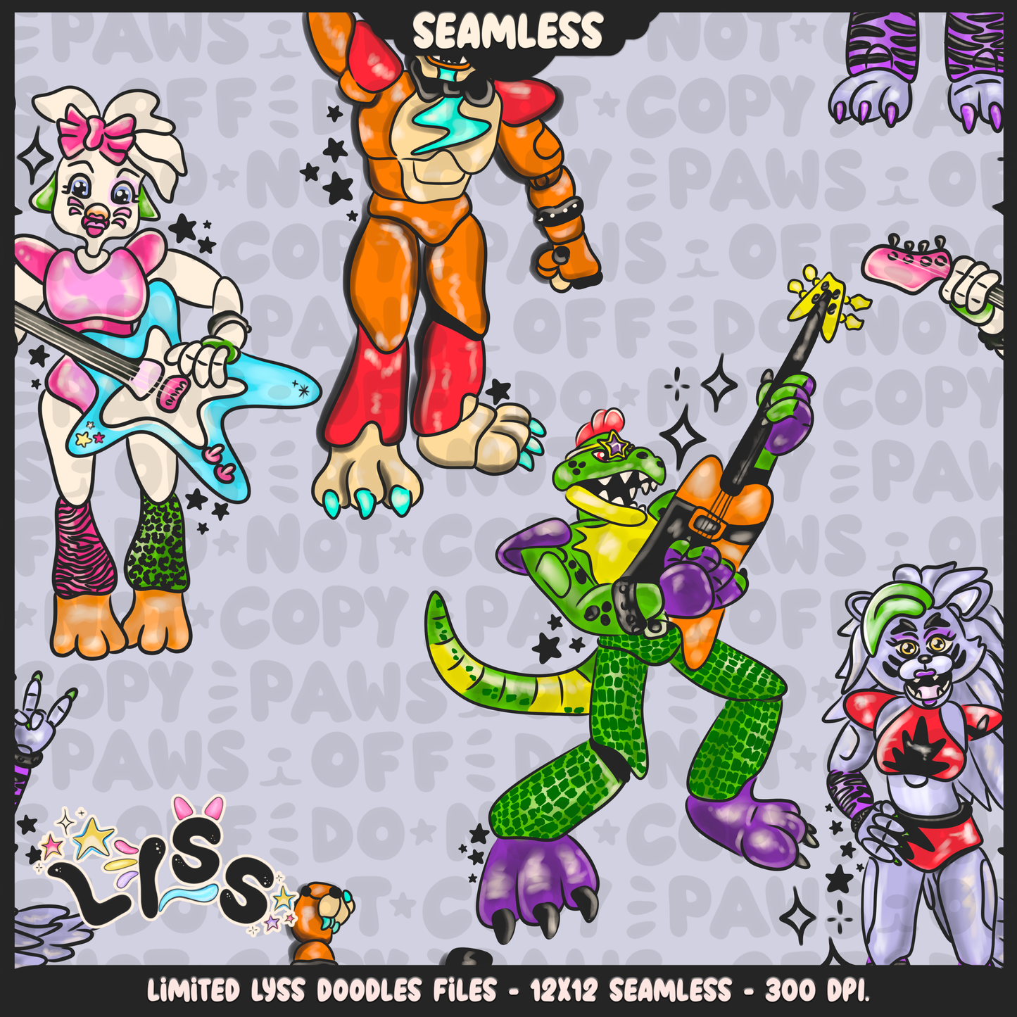2023 - Lyss Doodles - Seamless - Mains - Animatronics - 23LD016