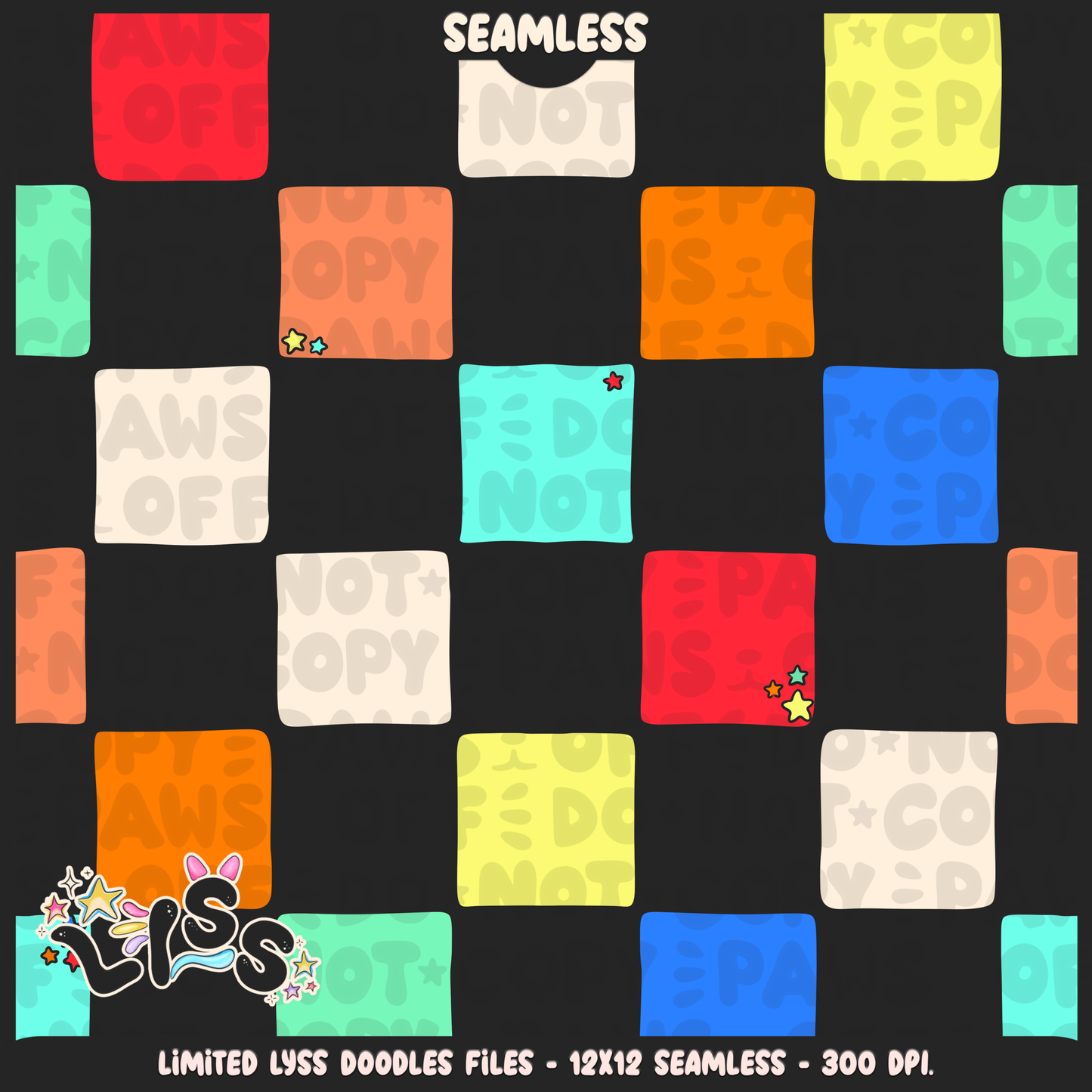 2023 - Lyss Doodles - Seamless - Coordinates - Animatronics - 23LD016