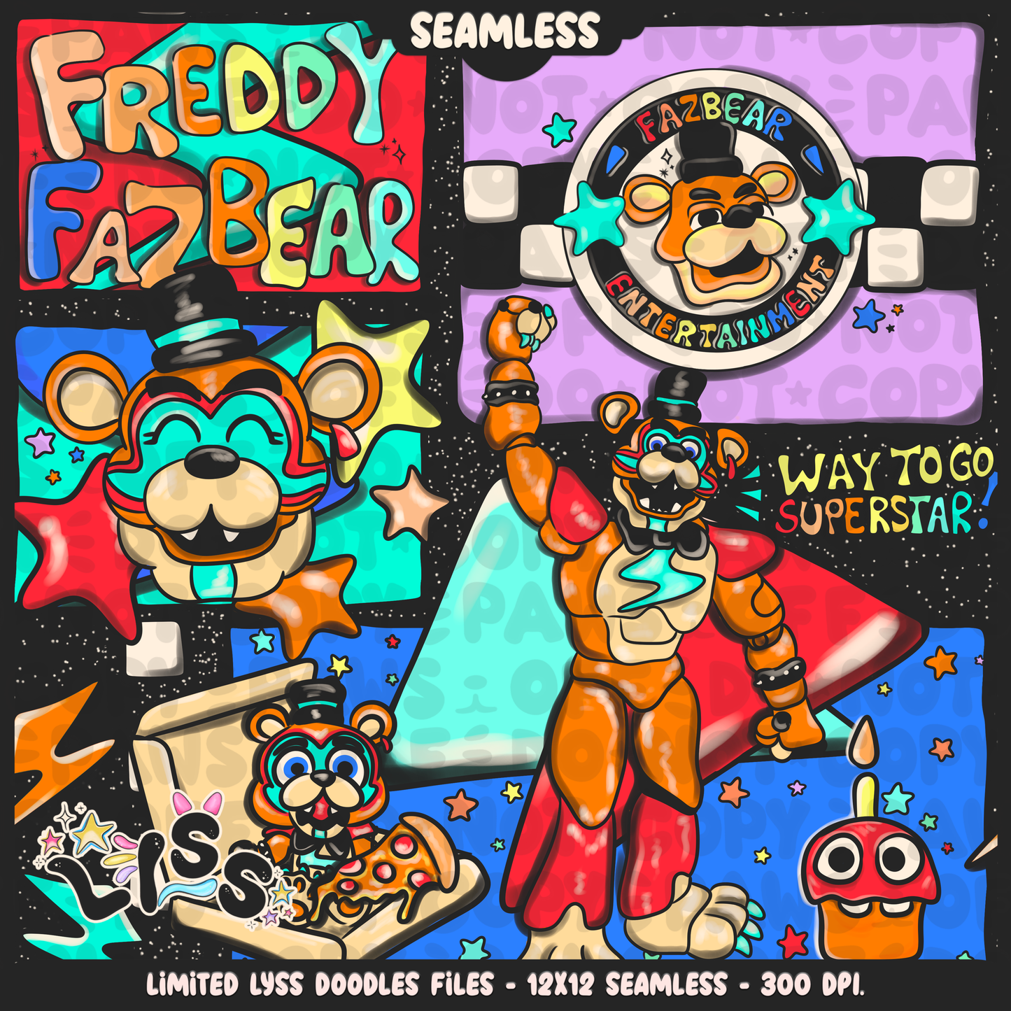 2023 - Lyss Doodles - Seamless - Mains - Animatronics - 23LD016