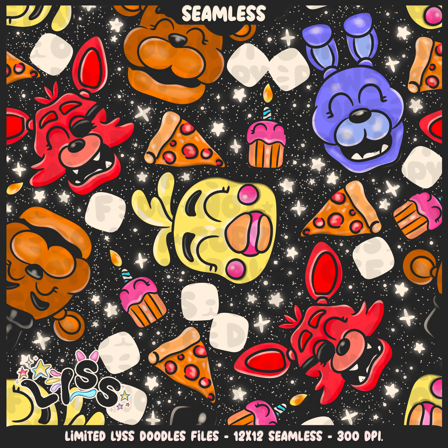 2023 - Lyss Doodles - Seamless - Mains - Animatronics - 23LD016