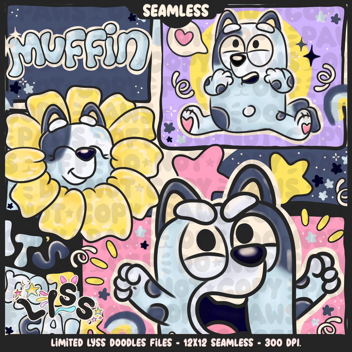 2023 - Lyss Doodles - Seamless - Mains - Fun Kids - 23LD017