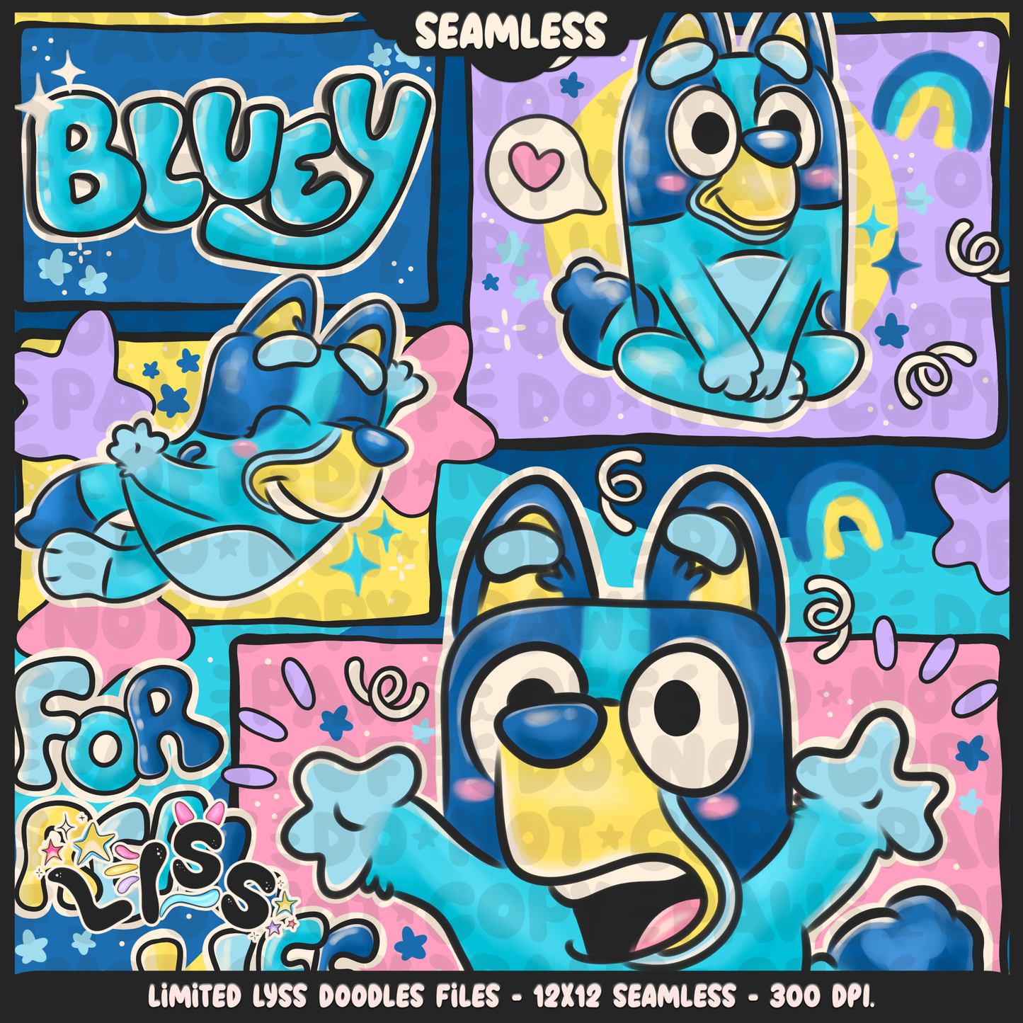 2023 - Lyss Doodles - Seamless - Mains - Fun Kids - 23LD017