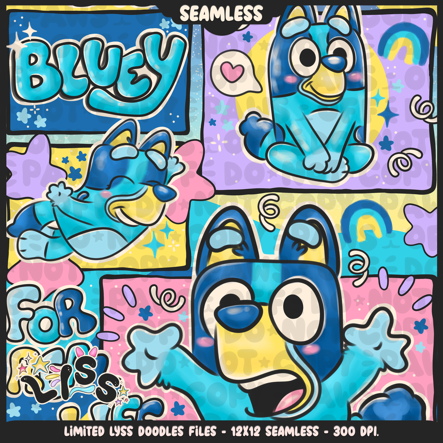 2023 - Lyss Doodles - Seamless - Mains - Fun Kids - 23LD017