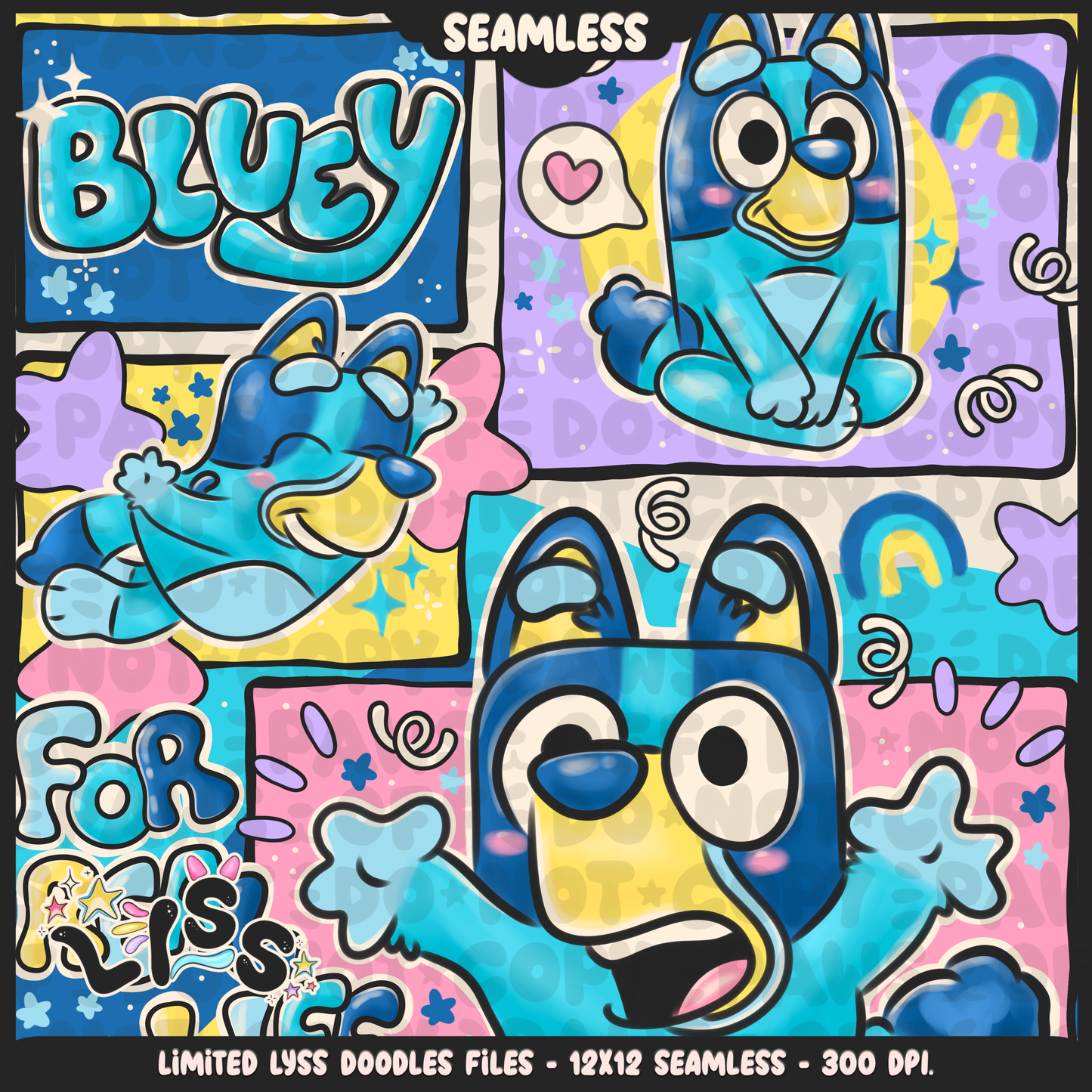 2023 - Lyss Doodles - Seamless - Mains - Fun Kids - 23LD017