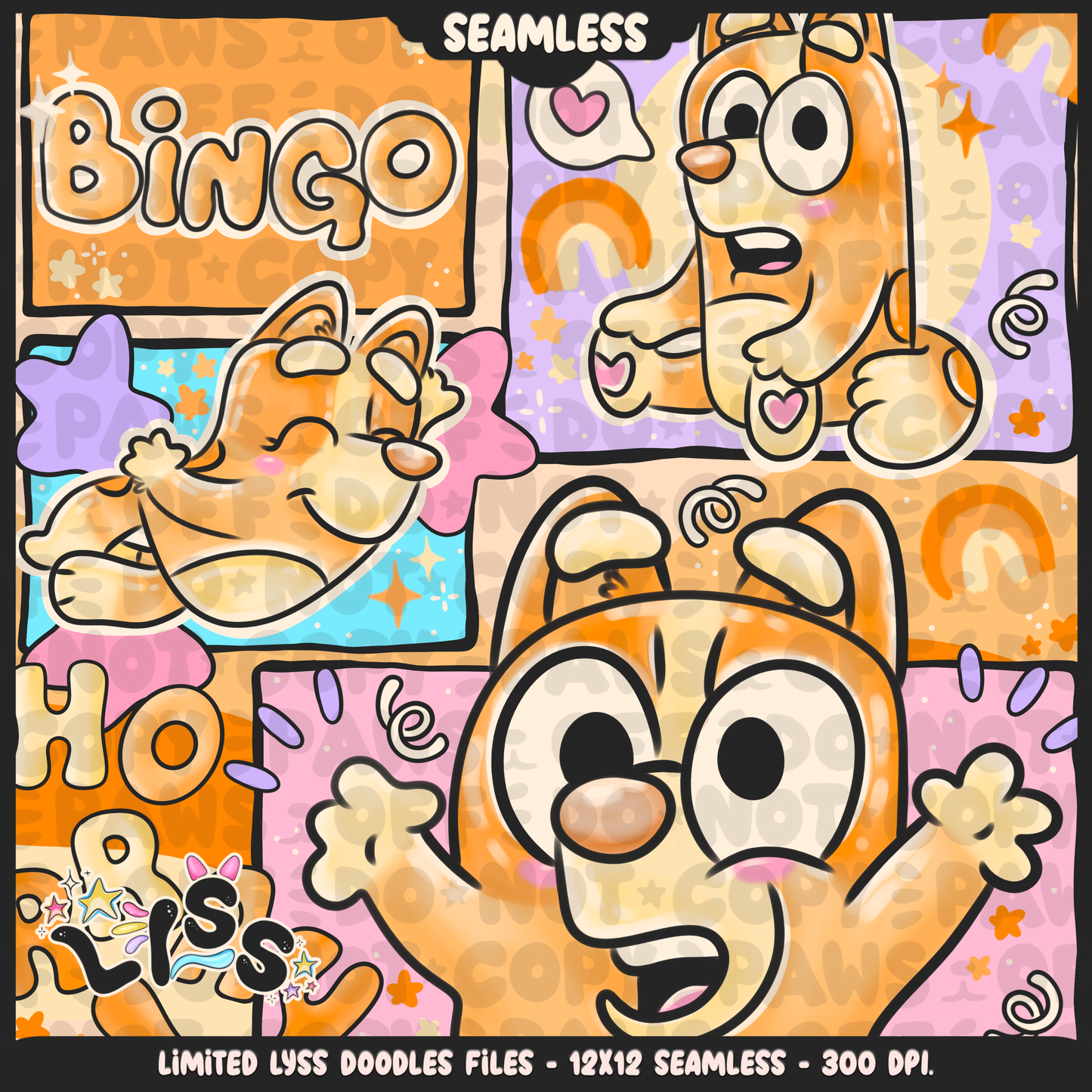 2023 - Lyss Doodles - Seamless - Mains - Fun Kids - 23LD017
