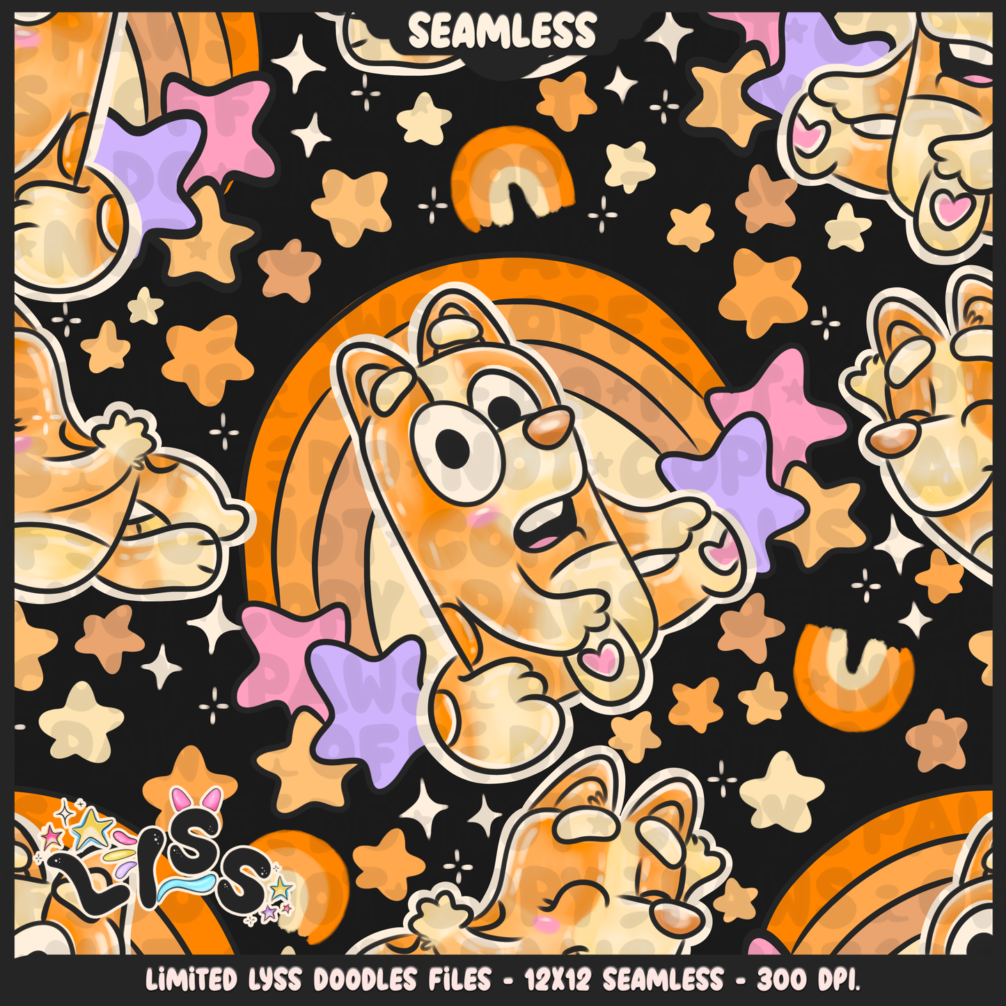 2023 - Lyss Doodles - Seamless - Mains - Fun Kids - 23LD017