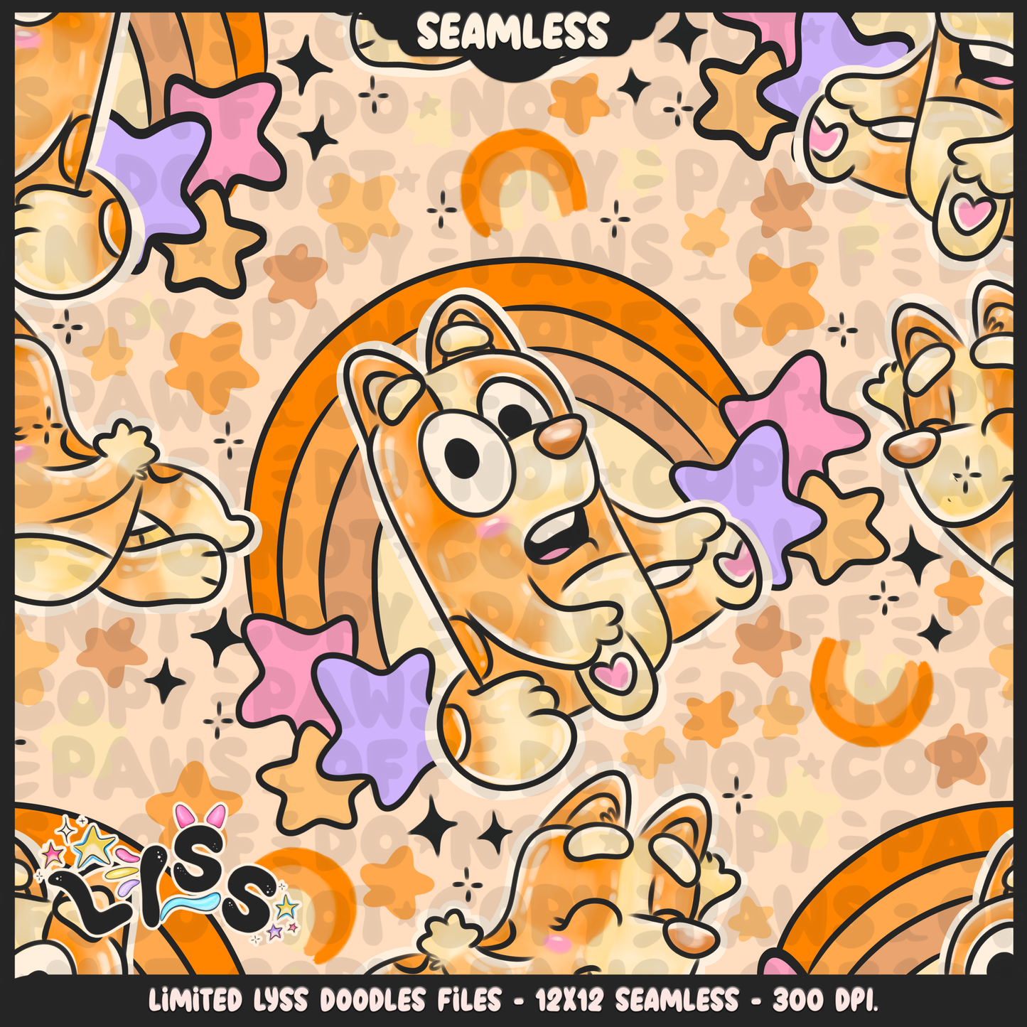 2023 - Lyss Doodles - Seamless - Mains - Fun Kids - 23LD017