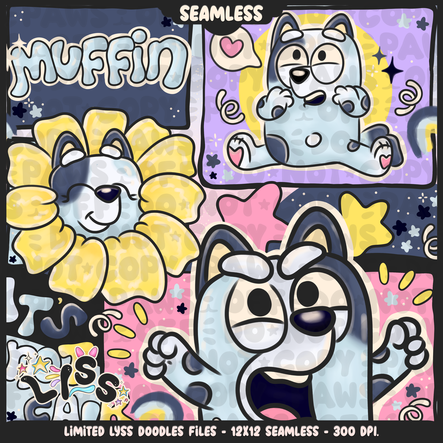 2023 - Lyss Doodles - Seamless - Mains - Fun Kids - 23LD017