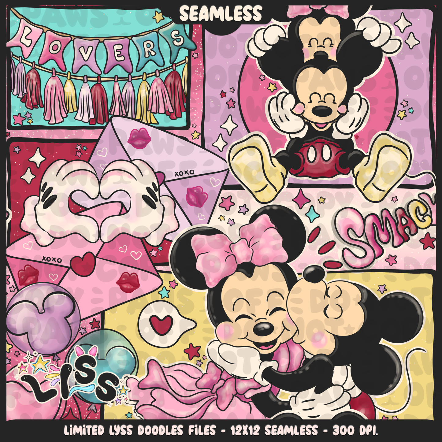 2023 - Lyss Doodles - Seamless - Mains - Lovers - 23LD018