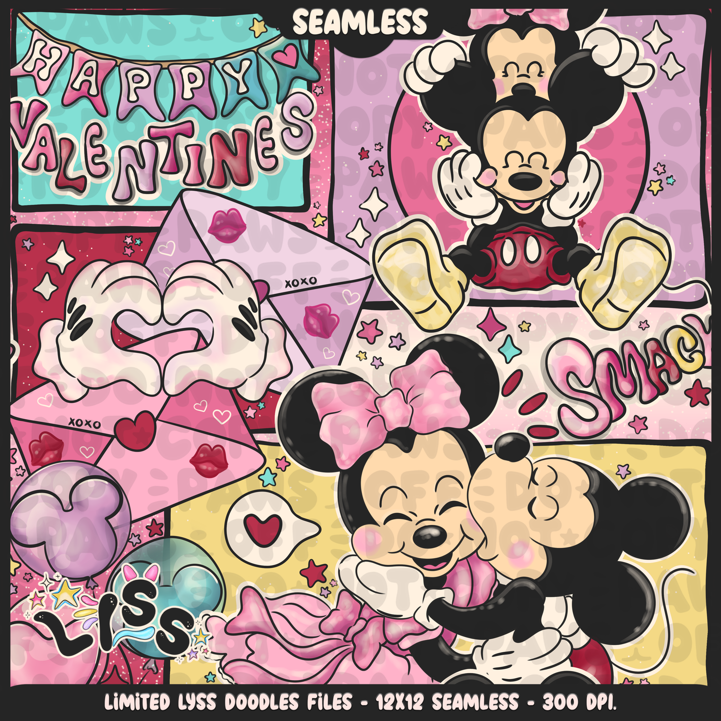 2023 - Lyss Doodles - Seamless - Mains - Lovers - 23LD018