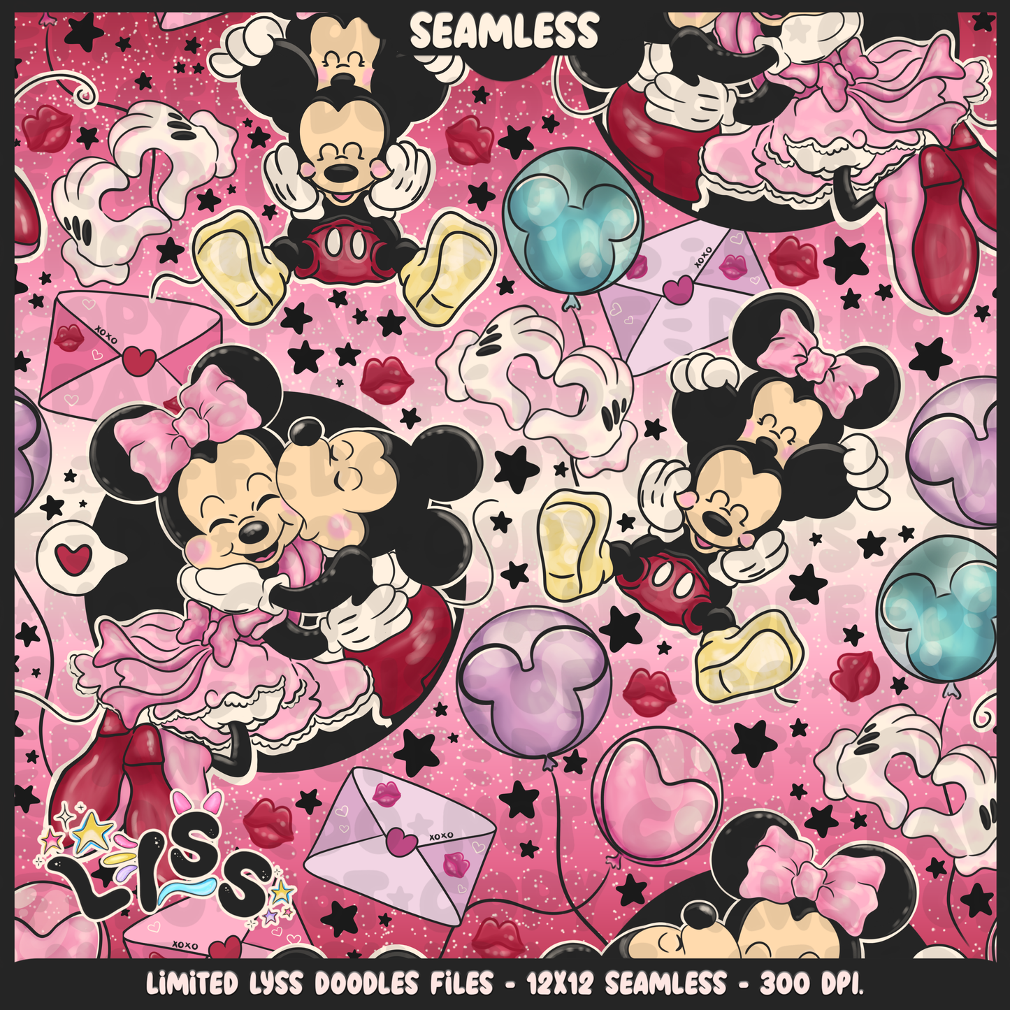 2023 - Lyss Doodles - Seamless - Mains - Lovers - 23LD018