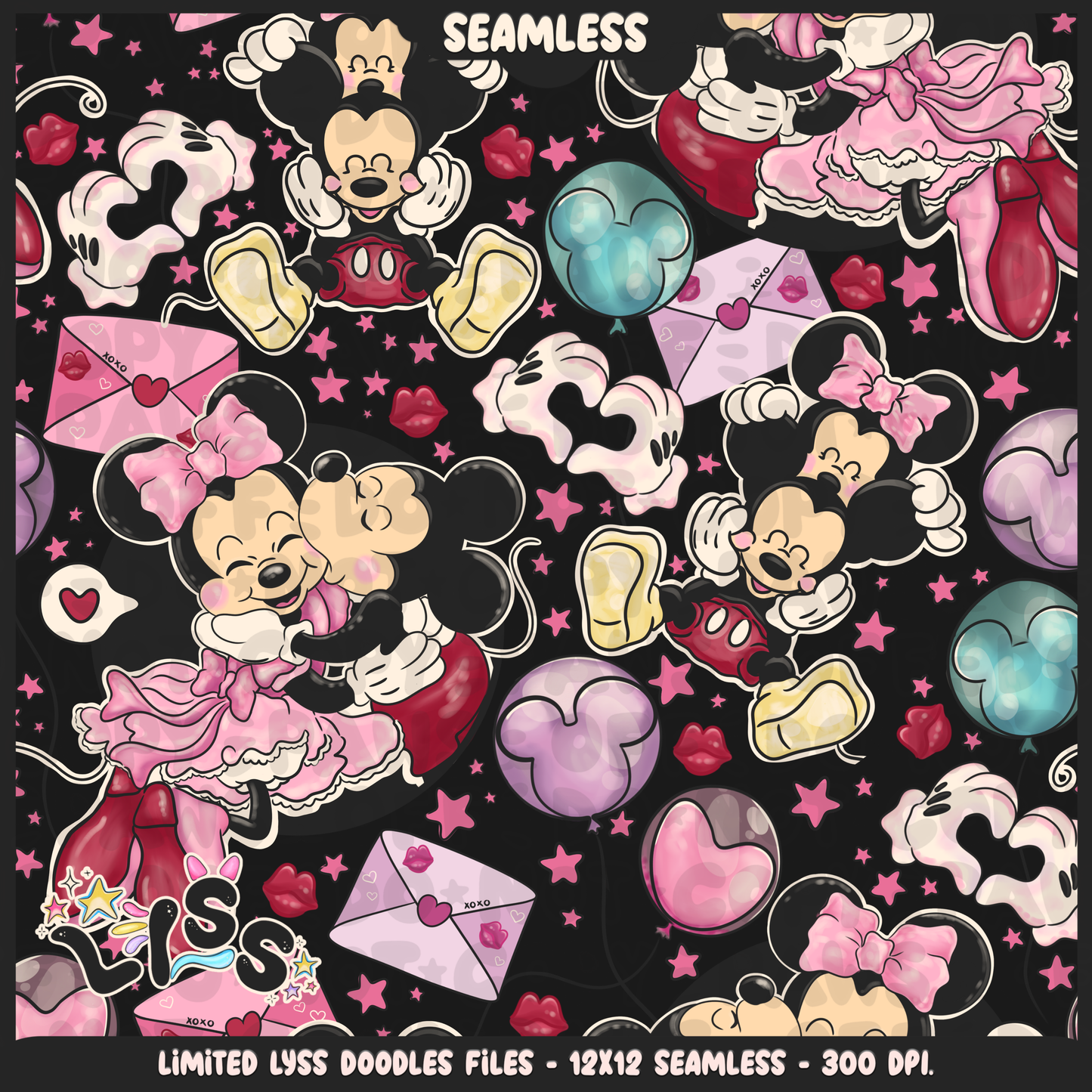2023 - Lyss Doodles - Seamless - Mains - Lovers - 23LD018