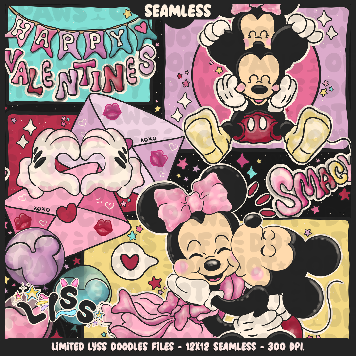 2023 - Lyss Doodles - Seamless - Mains - Lovers - 23LD018