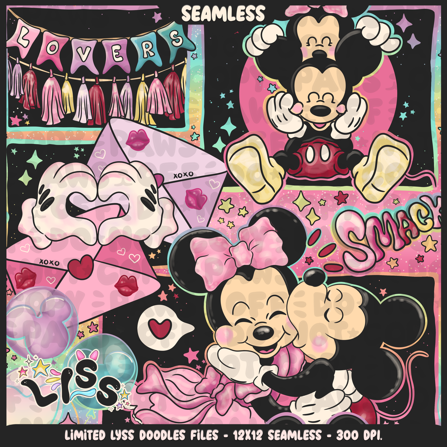 2023 - Lyss Doodles - Seamless - Mains - Lovers - 23LD018