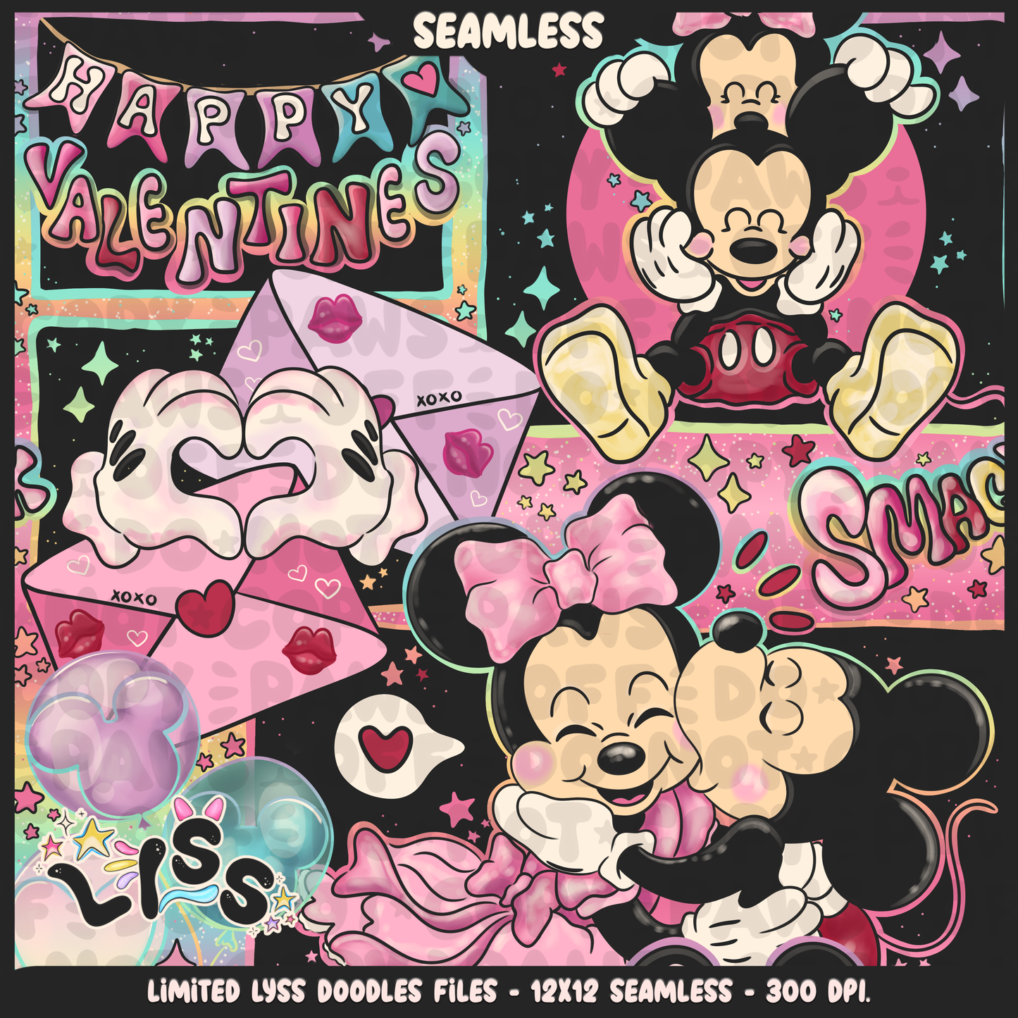 2023 - Lyss Doodles - Seamless - Mains - Lovers - 23LD018