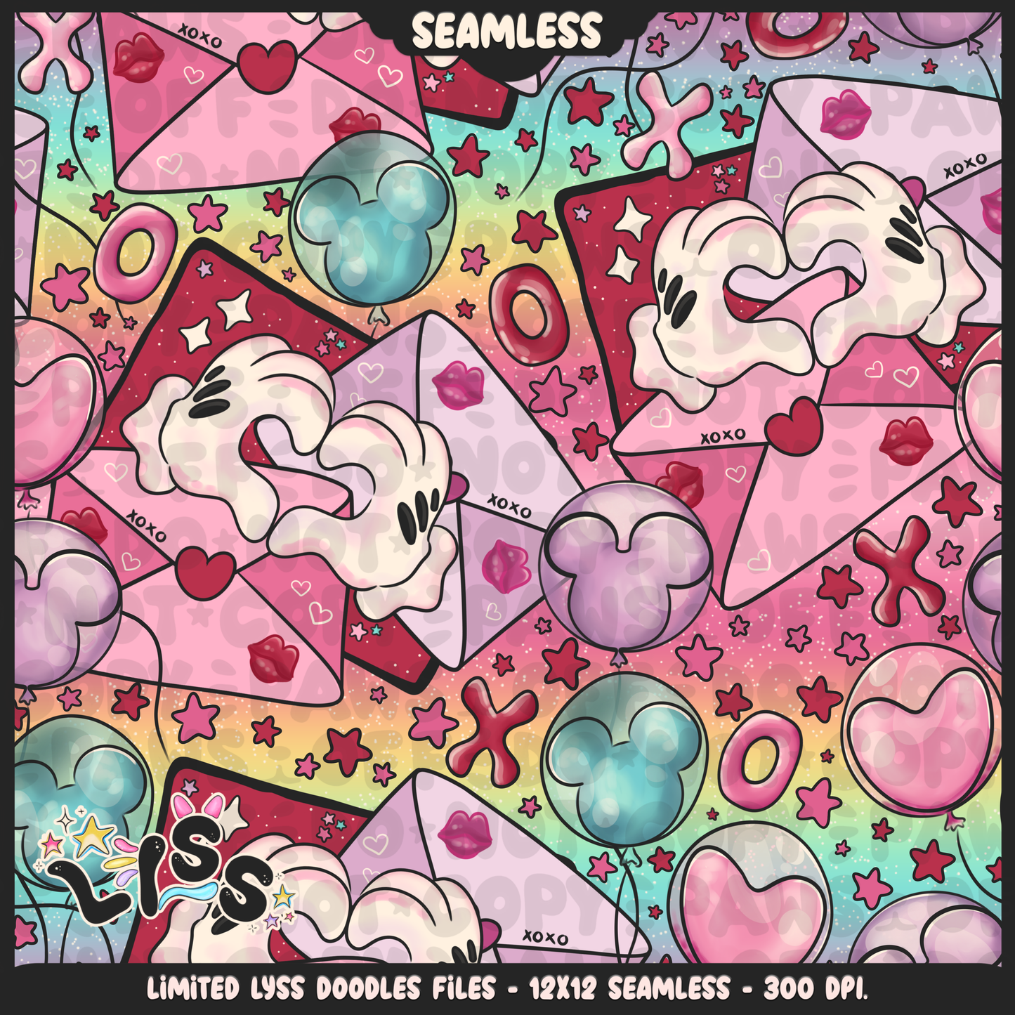 2023 - Lyss Doodles - Seamless - Mains - Lovers - 23LD018