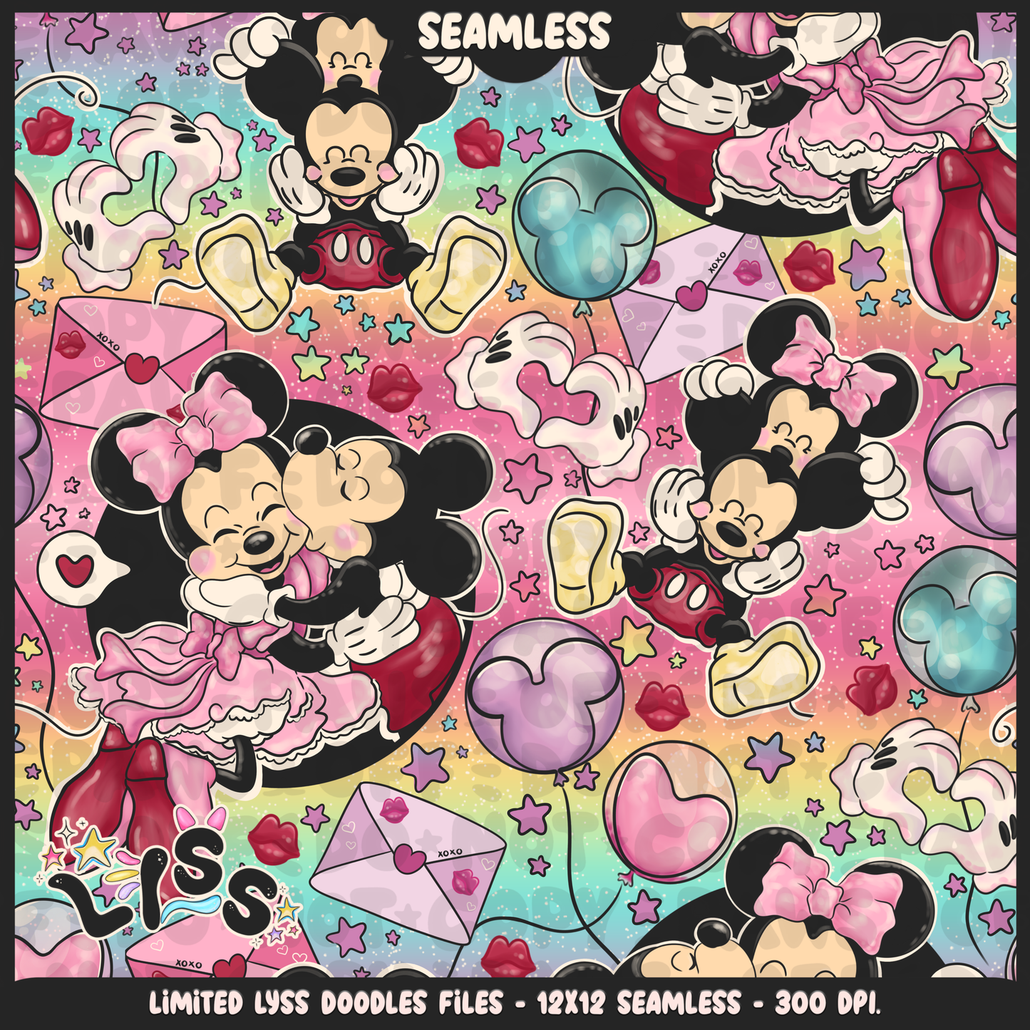 2023 - Lyss Doodles - Seamless - Mains - Lovers - 23LD018
