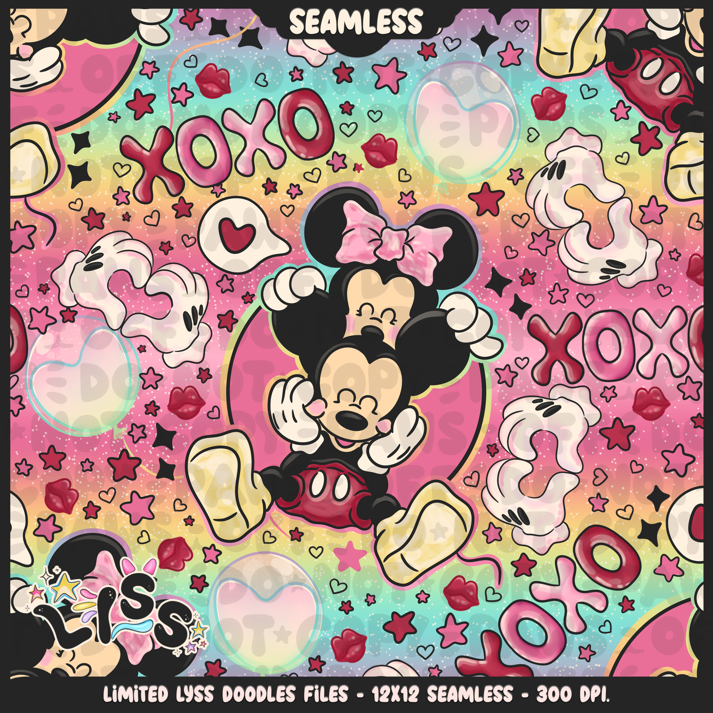 2023 - Lyss Doodles - Seamless - Mains - Lovers - 23LD018